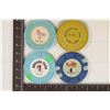 Image 2 : 4-$1 PLASTIC CASINO GAMING TOKENS: FLAMINGO,