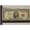Image 1 : 1963 US $5 RED SEAL BILL