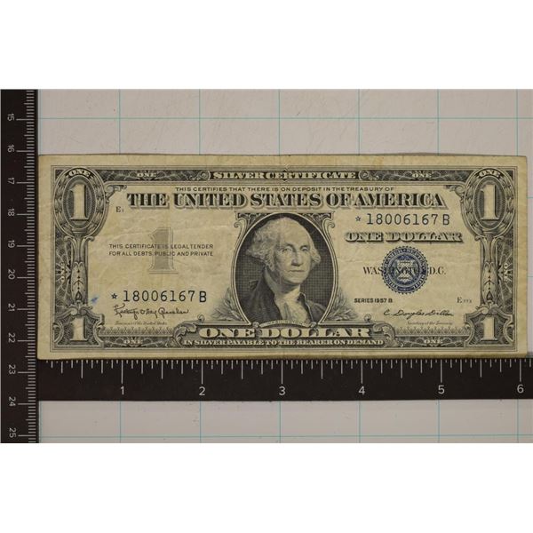 1957-B US $1 STAR NOTE SILVER CERTIFICATE
