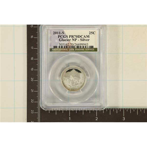 2011-S SILVER GLACIER N.P. QUARTER PCGS PR70 DCAM