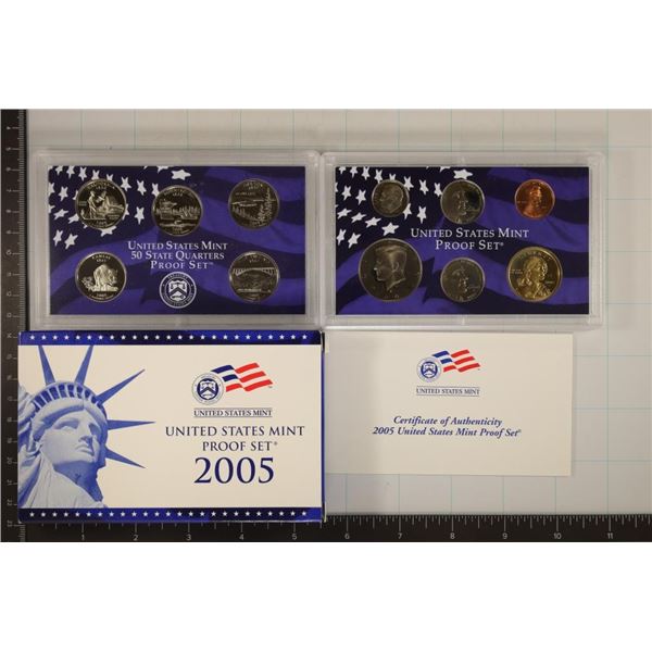 2005 US PROOF SET (WITH BOX) AND WITH CERTIFICATE