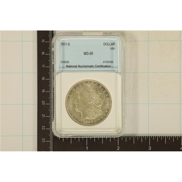 1921-S MORGAN SILVER DOLLARS MS65