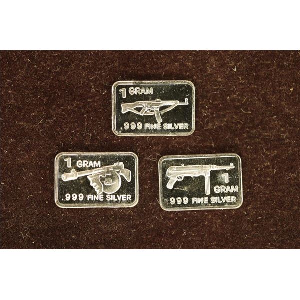 3-1 GRAM .999 FINE SILVER PF MINI INGOTS: WEAPON