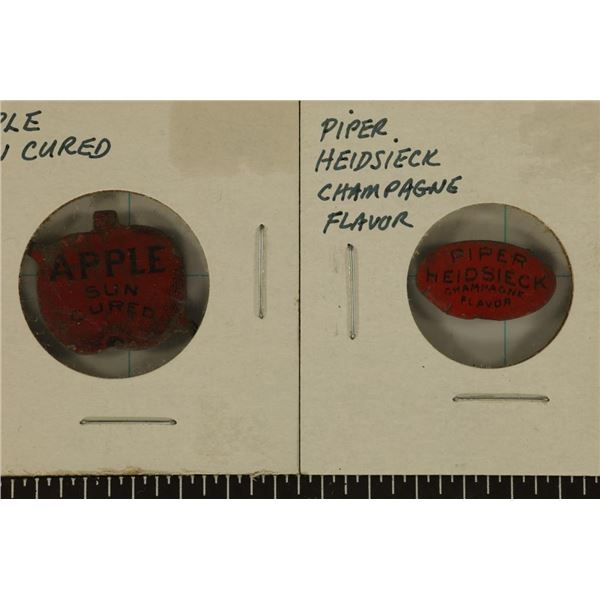 2 VINTAGE COLORIZED TOBACCO TAGS APPLE SUN