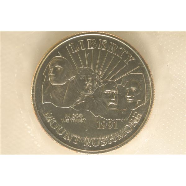 1991-D US UNC MT. RUSHMORE HALF DOLLAR IN