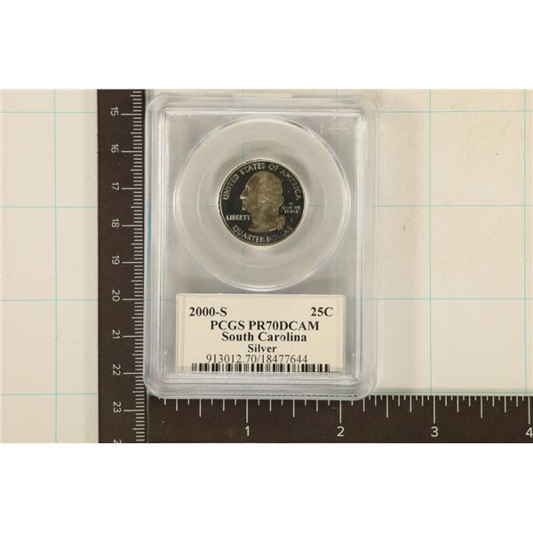 2000-S SILVER SOUTH CAROLINA QUARTER PCGS PR70DCAM