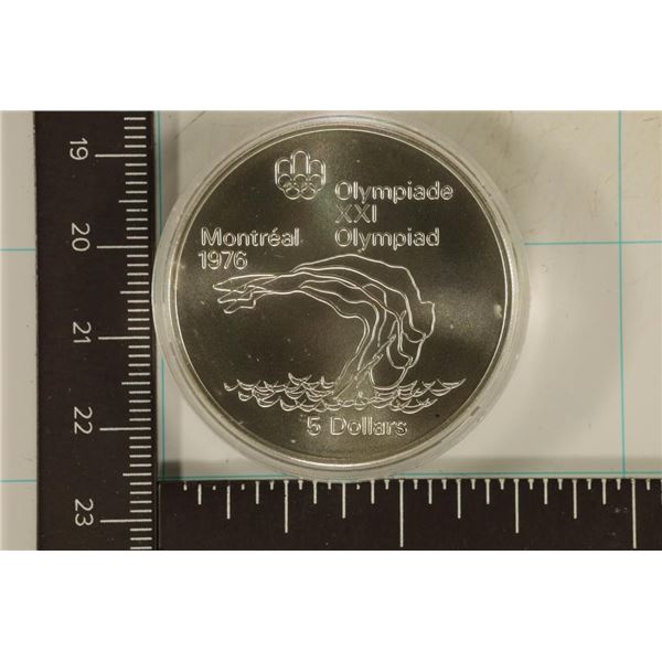 1975 CANADA UNC SILVER $5 MONTREAL OLYMPIC COIN