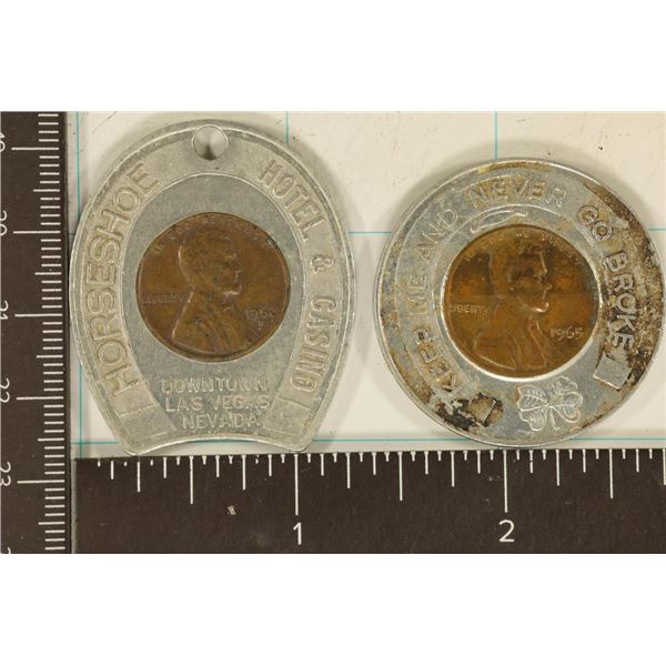 2 ENCASED LINCOLN CENTS: 1962-D HORSESHOE
