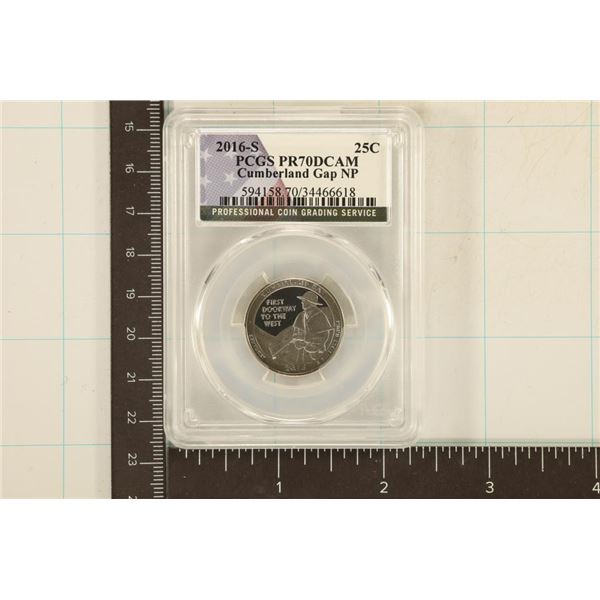 2016-S CUMBERLAND GAP N.P. QUARTER PCGS PR70 DCAM