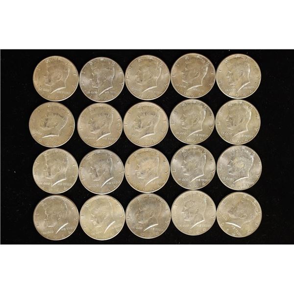 20-1964 90% KENNEDY HALF DOLLARS UNC SOME BU