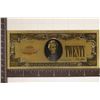 Image 1 : SERIES 1928 GOLD FOIL $20 US REPLICA BILL 999999