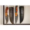 Image 1 : 2-DAMASCUS STEEL HUNTING KNIVES: 8.25" AND 7.25"