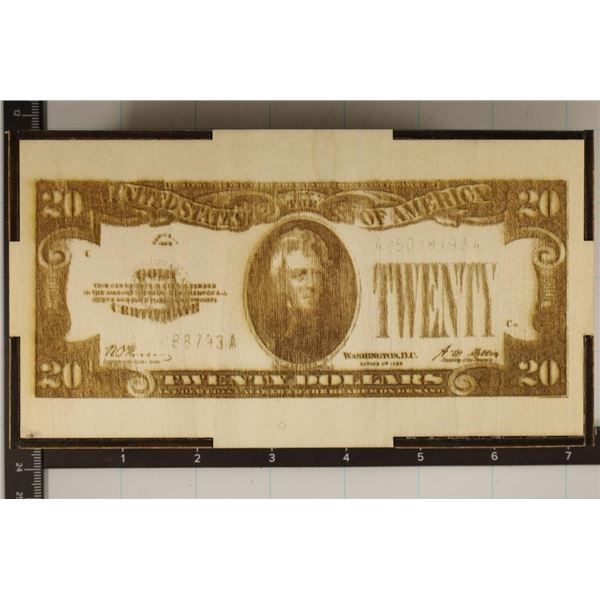 CUSTOM WOOD ENGRAVED BOX WITH $20 PAYABLE IN