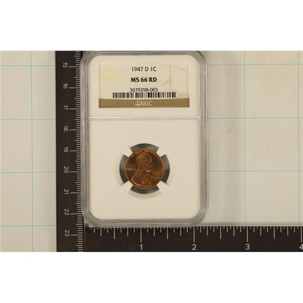 1947-D LINCOLN WHEAT CENT NGC MS66RD
