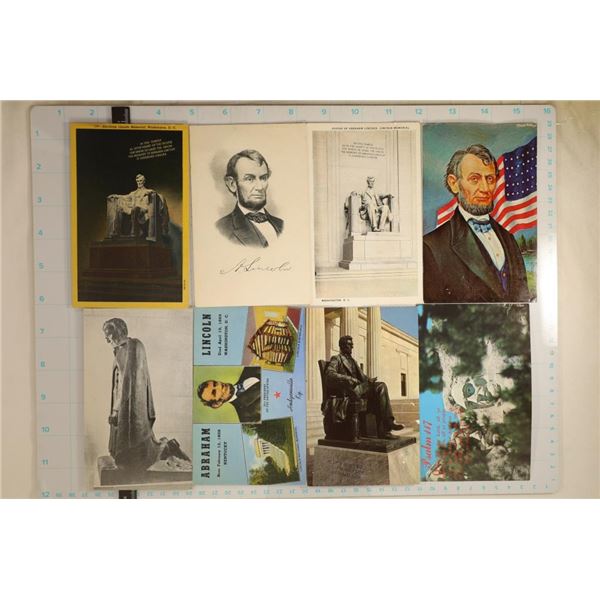 8 VINTAGE ABRAHAM LINCOLN POSTCARDS 6 UNUSED