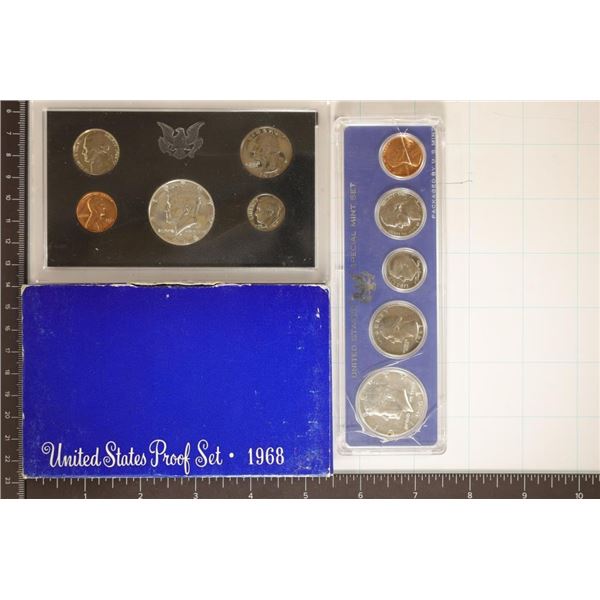 1968 US PROOF SET WITH BOX, 40% SILVER JFK HALF &