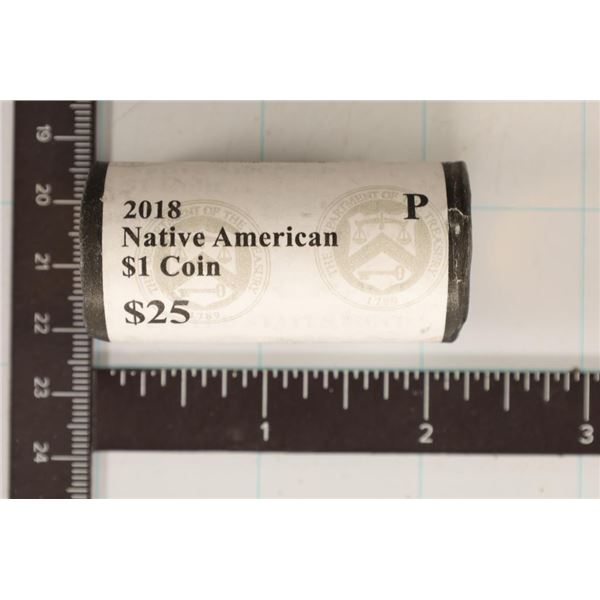 2018-P SOLID DATE $25 ROLL OF NATIVE AMERICAN