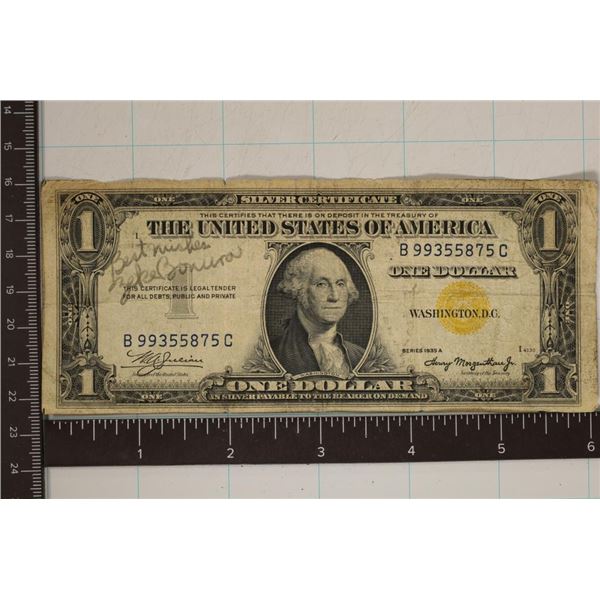 1935-A US $1 NORTH AFRICA SILVER CERTIFICATE WITH