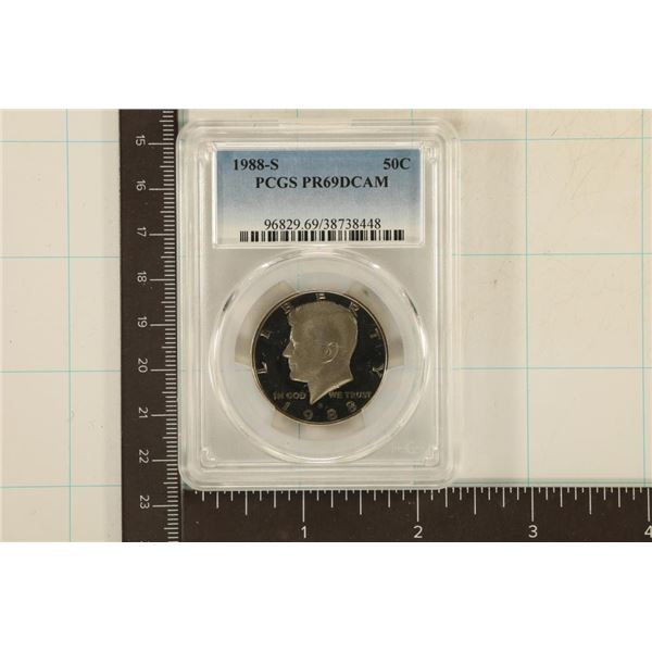 1988-S KENNEDY HALF DOLLAR PCGS PR69 DCAM