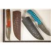 Image 1 : 2-DAMASCUS STEEL HUNTING KNIVES: 9" GUT HOOK BLADE