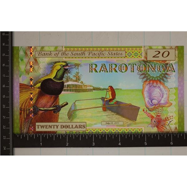 2016 BANK OF THE SOUTH PACIFIC STATES $20 POLYMER