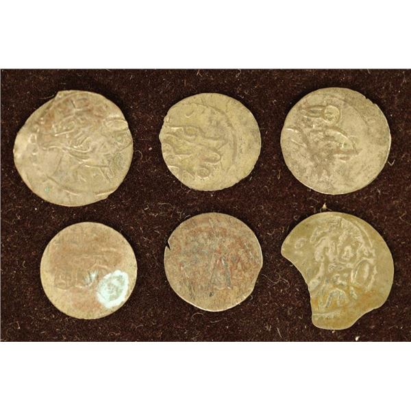 6 SILVER DIME SIZED OTTOMAN EMPIRE PARA COINS: