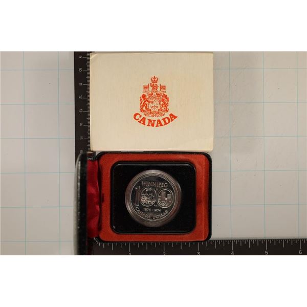 1974 CANADA WINNIPEG .3750 OZ. ASW SILVER DOLLAR