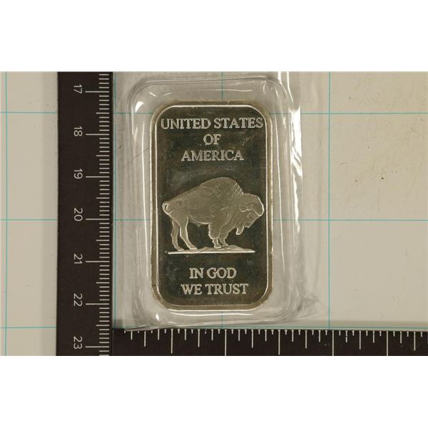 1 TROY OZ .999 FINE SILVER PF INGOT "INDIAN /