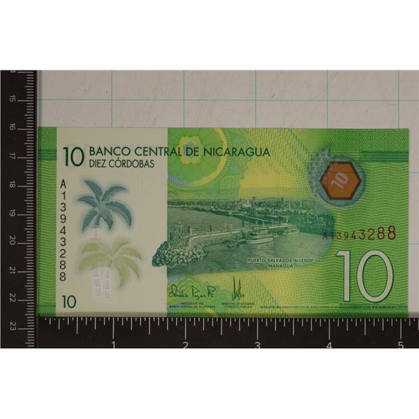 2014 BANK OF NICARAGUA CU POLYMER 10 CORDOBAS