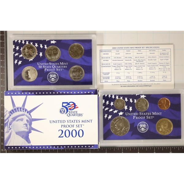 2000 US PROOF SET (WITH BOX) AND WITH CERTIFICATE