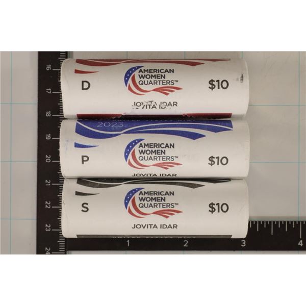 2023-P/D/S $10 ROLLS OF JOVITA IDAR US QUARTERS