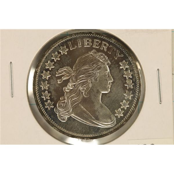 1 TROY OZ .999 FINE SILVER ROUND DRAPED BUST $