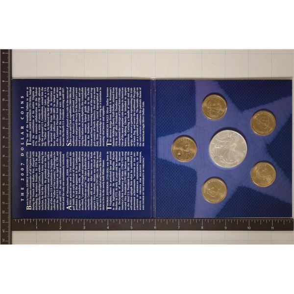 2007 US MINT ANNUAL UNC DOLLAR COIN SET CONTAINS: