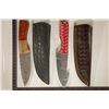 Image 1 : 2-DAMASCUS STEEL HUNTING KNIVES: 8" WITH GUT