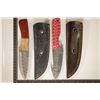 Image 2 : 2-DAMASCUS STEEL HUNTING KNIVES: 8" WITH GUT