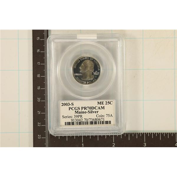 2003-S SILVER MAINE QUARTER PCGS PR70 DCAM