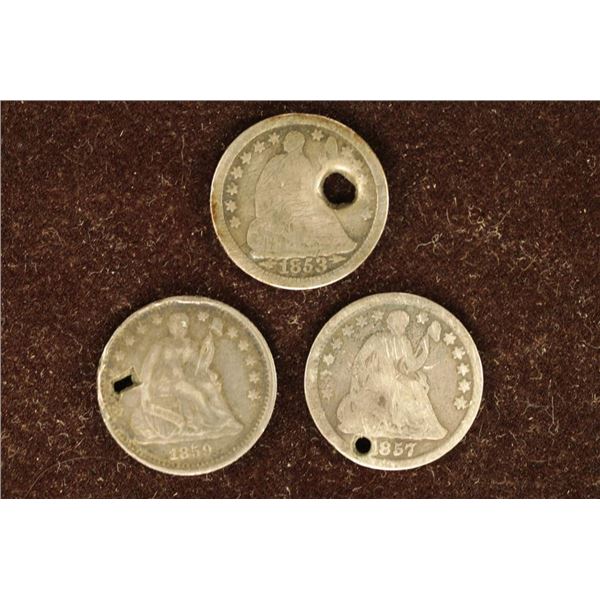 1835-O, 1857 & 1859-O SILVER SEATED LIBERTY HALF