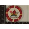 Image 2 : $5 TREASURE BAY CASINO CHIP BILOXI, MISSISSIPPI