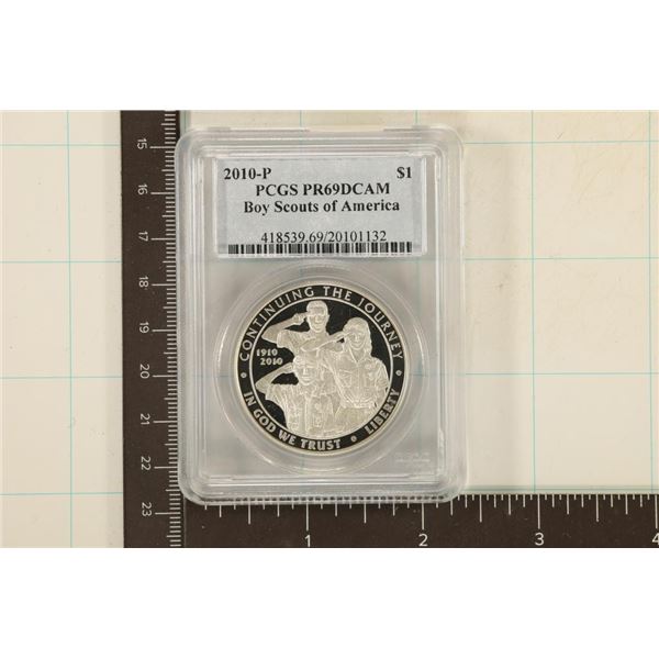 2010-S BOY SCOUTS OF AMERICA SILVER DOLLAR PCGS
