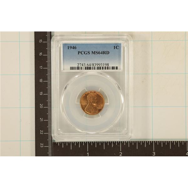 1946 LINCOLN WHEAT CENT PCGS MS64RD