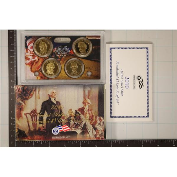 2010 US PRESIDENTIAL DOLLAR 4 COIN PF SET WITH BOX