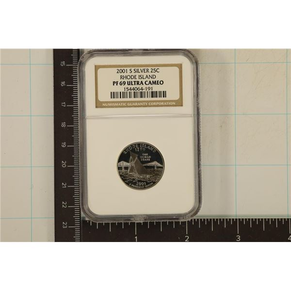 2001-S SILVER RHODE ISLAND QUARTER NGC PF69