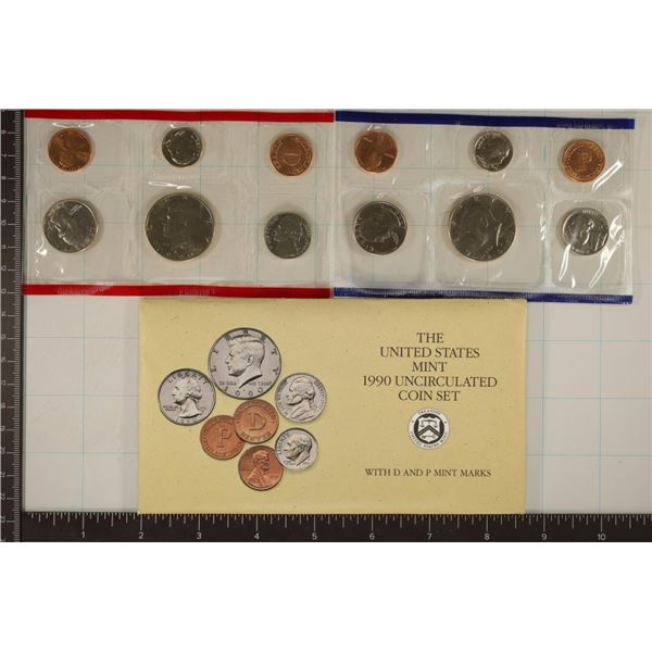 1990 US MINT SET (UNC) P/D (WITH ENVELOPE)
