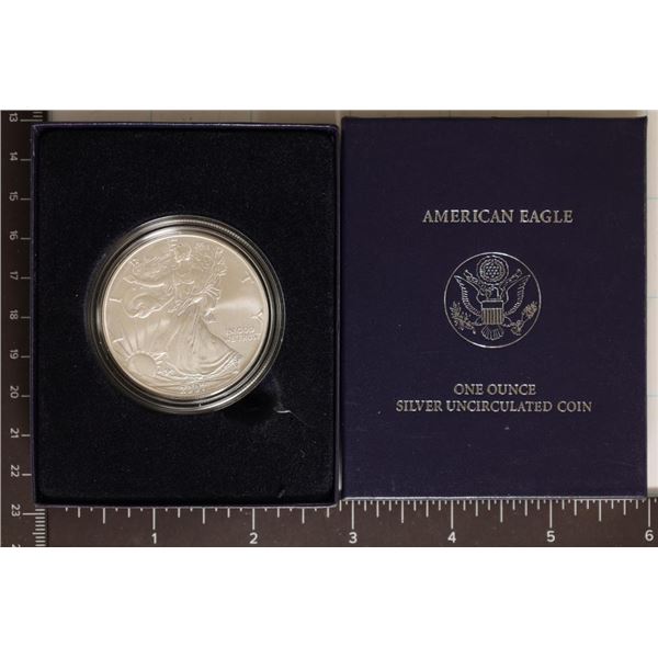 2007-W AMERICAN SILVER EAGLE UNC WITH CERTIFICATE