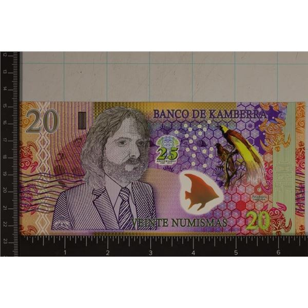 2013 BANK OF KAMBERRA 20 NUMISMAS COLORIZED