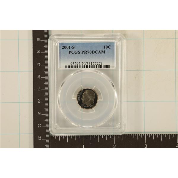 2001-S ROOSEVELT DIME PCGS PR70 DCAM