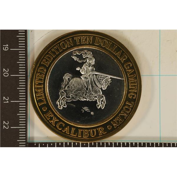 CASINO $10 SILVER TOKEN (UNC) EXCALIBUR LAS VEGAS