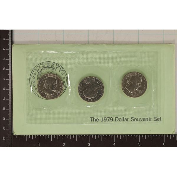 1979-P/D/S SBA DOLLAR SOUVENIR SET WITH ENVELOPE