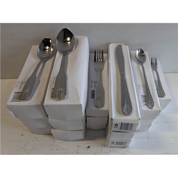 216PC LOT OF ASSORTED NEW JOHNSON ROSE SILVERWARE