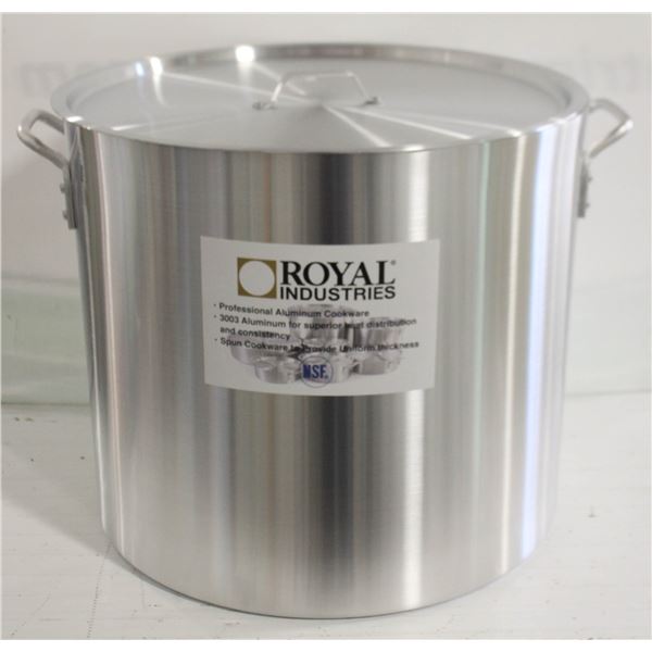 80 QT MED ALUMINUM STOCK POT W/ LID